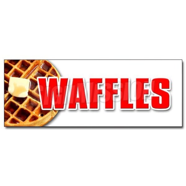 WAFFLES DECAL sticker breakfast sweets batter belgian syrup butter lolly, D-36 Waffles